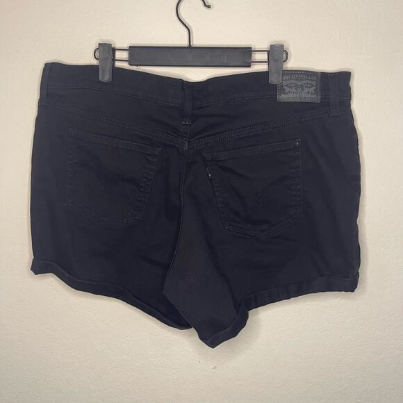 Levi’s Mid Length Shorts Rolled Hem Black Women’s 4” Denim Shorts - Size 34 - Picture 2 of 5